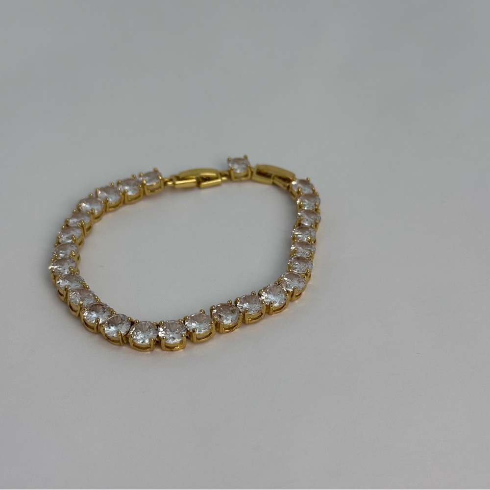 BRACHA Darcy Tennis Bracelet in 14k Gold Plated - Picture 4 of 7
